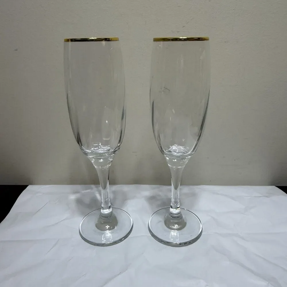 Crystal Clear Forever Favors 6 Ounce Long Stem Champagne Toasting Flutes NOS